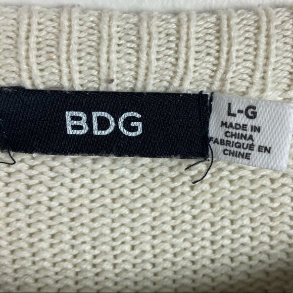 Urban Outfitters BDG Animal Games Pot Leaf Chunky Oversized Sweater Knit Weed L - Picture 5 of 15